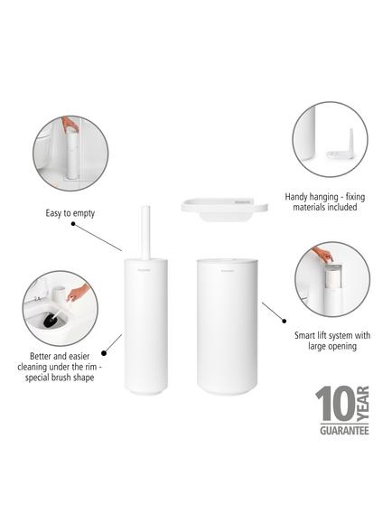 Brabantia MindSet Toilet Accessories Set, Mineral Fresh White, Mineral Fresh White
