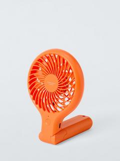 John Lewis Handheld & Foldable Desk Fan, 4 inch, Sunburst Orange