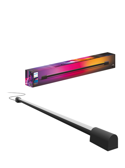Philips Hue Play Gradient Smart Lighting Adjustable Colour Changing LED Light Tube Compact, 17.4W, 87.7cm, Black, Black