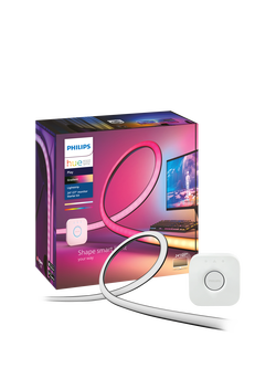Philips Hue Play Gradient Smart Lighting Adjustable Colour Changing LED Lightstrip for 24” to 27” PC Monitors, 15W, 90.5cm, Starter Kit with Hue Bridge, Multi