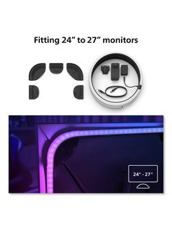 Philips Hue Play Gradient Smart Lighting Adjustable Colour Changing LED Lightstrip for 24” to 27” PC Monitors, 15W, 90.5cm, Starter Kit with Hue Bridge - view 2, Multi