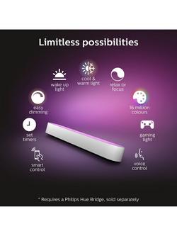 Philips Hue White and Colour Ambiance Play Wireless Lighting Adjustable Colour Changing Light Bar Extension, White - view 2, White