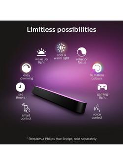 Philips Hue White and Colour Ambiance Play Wireless Lighting Adjustable Colour Changing Light Bar Extension, Black - view 2, Black