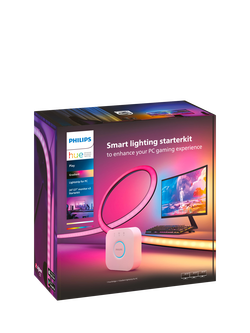 Philips Hue Play Gradient Smart Lighting Adjustable Colour Changing LED Lightstrip for 24” to 27” PC Monitors, 15W, 90.5cm, Pack of 3, Starter Kit with Hue Bridge, Multi