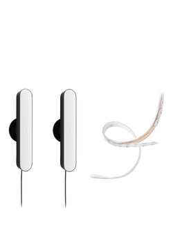Philips Hue White and Colour Ambiance Play Wireless Lighting Adjustable Colour Changing Light Bar, Pack of 2, Black, with Lightstrip Plus, 2 Metres, Black