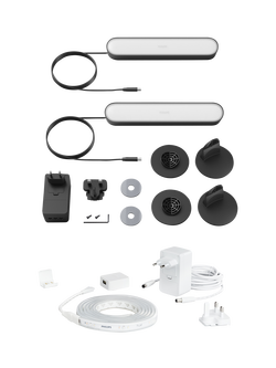 Philips Hue White and Colour Ambiance Play Wireless Lighting Adjustable Colour Changing Light Bar, Pack of 2, Black, with Lightstrip Plus, 2 Metres - view 2, Black