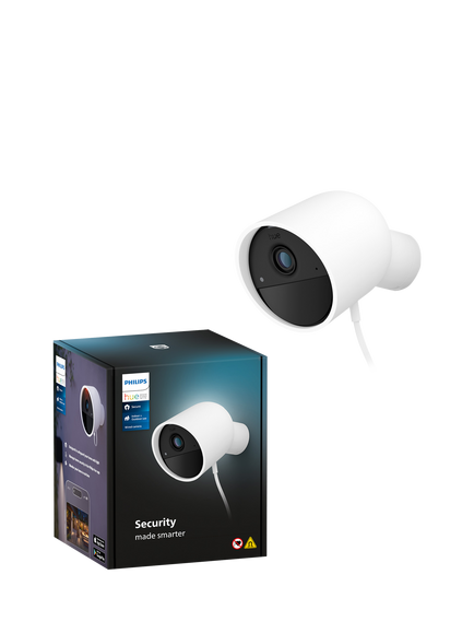 Philips Hue Secure Wired Smart Security Camera, White, White