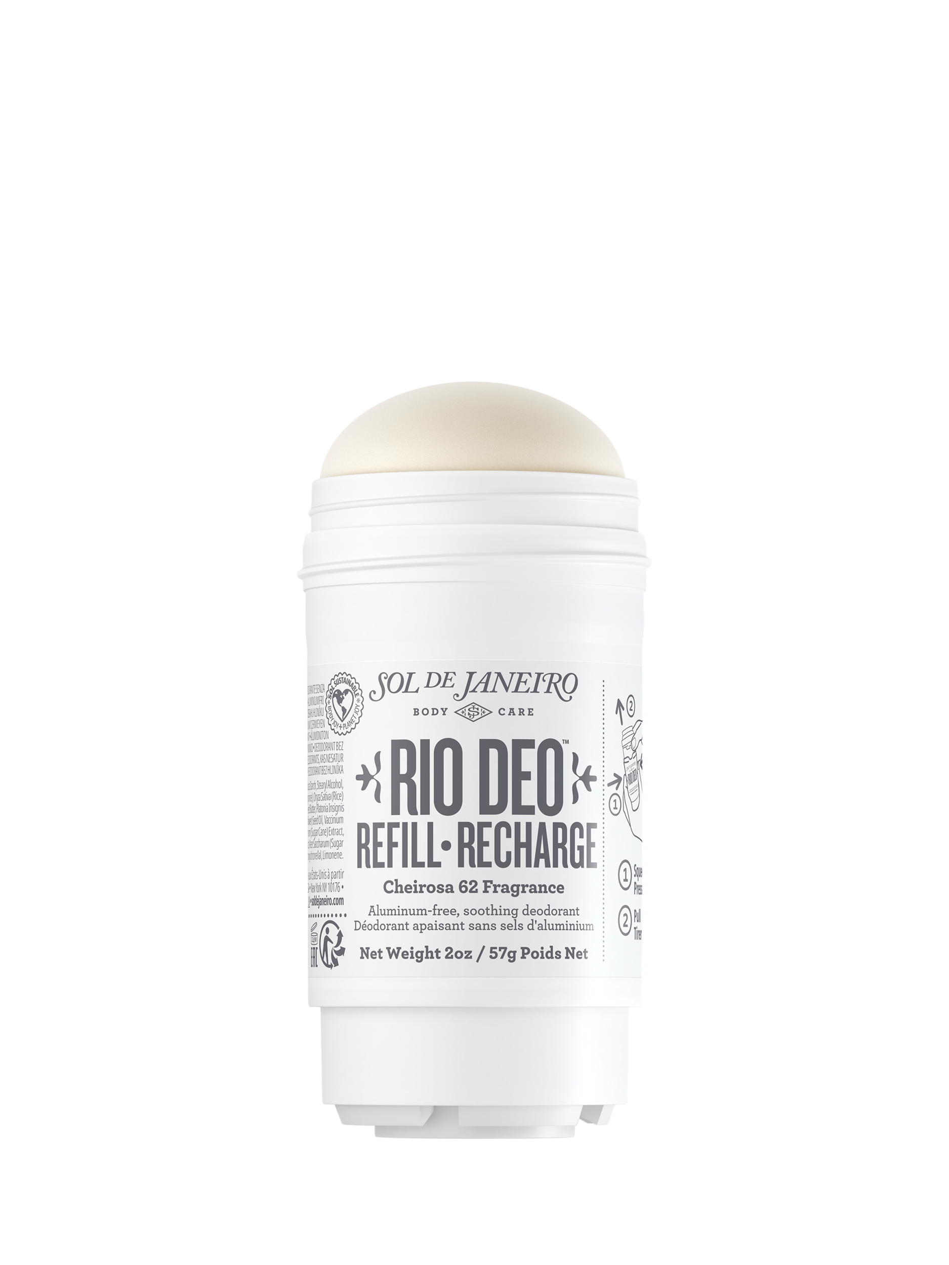 Product image 1 of 6, which shows Sol de Janeiro Rio Deo Aluminum-Free Deodorant Cheirosa 62 Refill, 57g