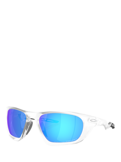 Oakley OO9431 Men's Lateralis Wrap Sunglasses, Matte Clear/Mirror Blue, Matte Clear/Mirror Blue