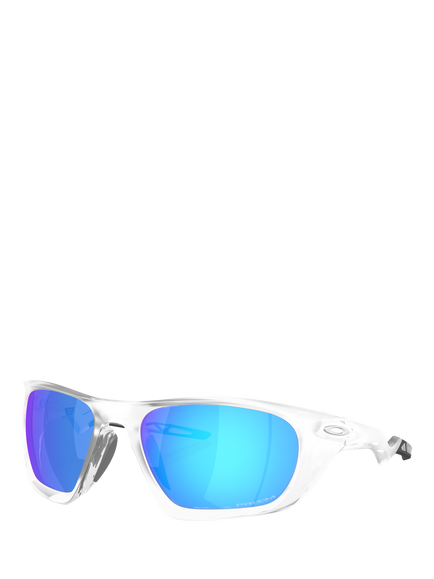 Oakley OO9431 Men's Lateralis Wrap Sunglasses, Matte Clear/Mirror Blue, Matte Clear/Mirror Blue