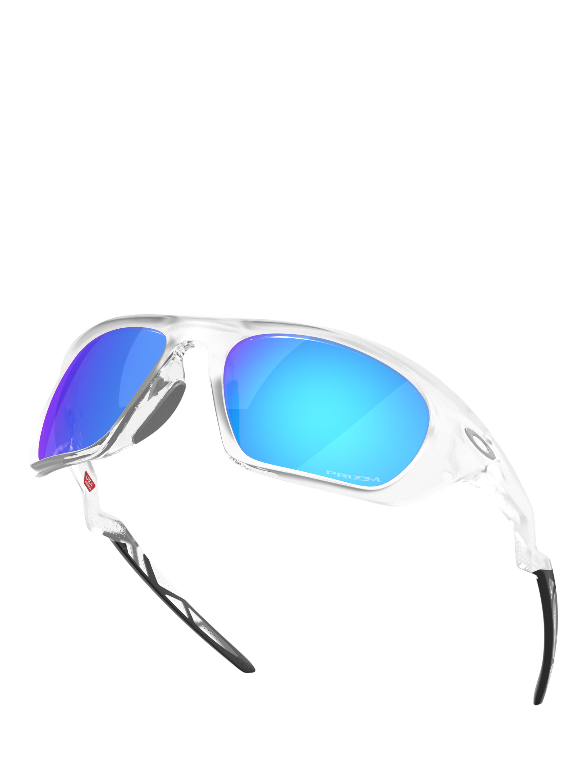Oakley OO9431 Men's Lateralis Wrap Sunglasses, Matte Clear/Mirror Blue