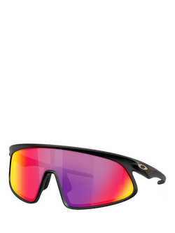 Oakley OO9484D Unisex Wrap Sunglasses, Matte Black/Mirror Multi, Matte Black/Mirror Multi