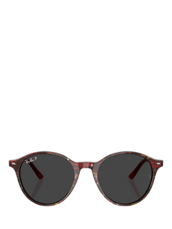 Ray-Ban RB2230 Unisex Polarised Oval Sunglasses, Transparent Fantasy Red/Grey - view 2, Transparent Fantasy Red/Grey