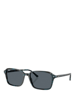 Ray-Ban RB2231 Rectangular Sunglasses, Transparent Fantasy Blue/Blue, Transparent Fantasy Blue/Blue