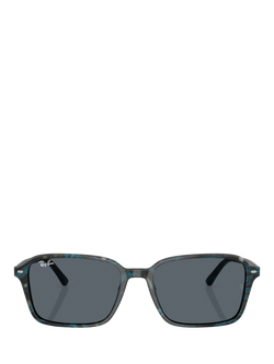 Ray-Ban RB2231 Rectangular Sunglasses, Transparent Fantasy Blue/Blue - view 2, Transparent Fantasy Blue/Blue