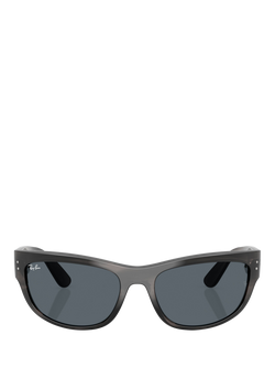 Ray-Ban RB2289 Rectangular Sunglasses, Black/Grey - view 2, Striped Grey/Blue