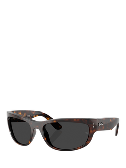 Ray-Ban RB2289 Polarised Rectangular Sunglasses, Havana/Grey, Havana/Grey