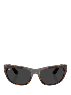 Ray-Ban RB2289 Polarised Rectangular Sunglasses, Havana/Grey - view 2, Havana/Grey