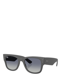 Ray-Ban RB4840S Mega Wayfarer Sunglasses, Sand Grey/Blue Gradient, Sand Grey/Blue Gradient