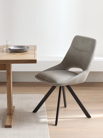 John Lewis Paige Swivel Dining Chair, Set of 2, Misty, Misty