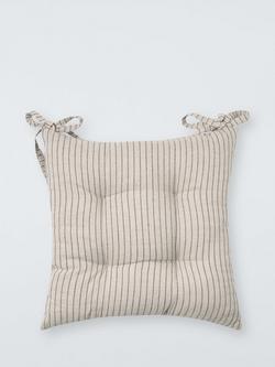 John Lewis Stripe Seat Pad, Natural, Natural