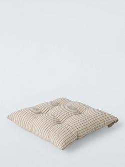 John Lewis Stripe Seat Pad, Natural - view 2, Natural