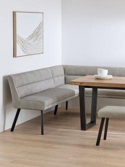 John Lewis Malden PU Corner Dining Bench, Misty - view 2, Misty