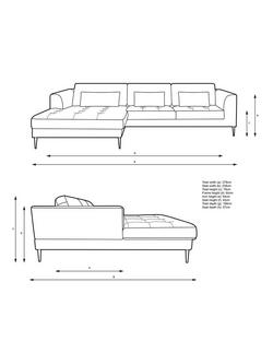 John Lewis Siesta LHF Chaise End Sofa Bed, Metal Leg - view 2, 