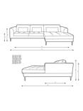 John Lewis Siesta RHF Chaise End Sofa Bed, Metal Leg