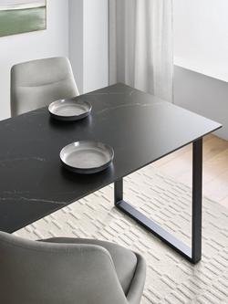 John Lewis Breton Sintered Stone Dining Table, Black - view 2, Black