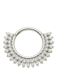 Tish Lyon Nora Cubic Zirconia Daith Ring Hoop Earrings