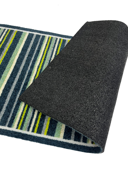 John Lewis Stripe Door Mat - view 2, Blue
