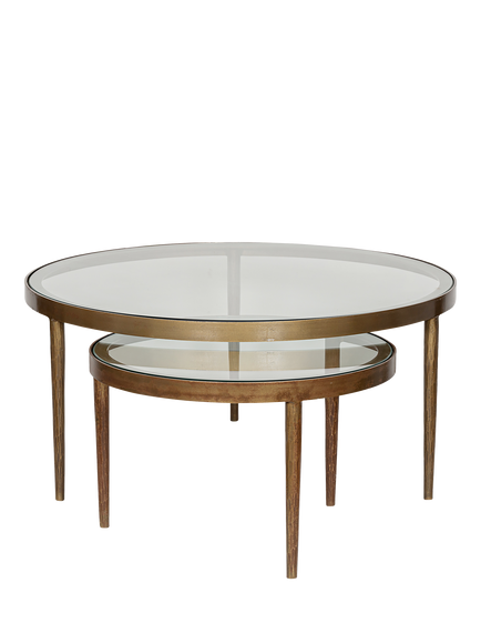 nkuku Jiya Duo Coffee Table, Brass, Brass