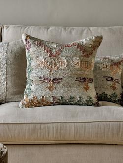 nkuku Dantri Square Cushion Cover, Soft Grey - view 2, Soft Grey