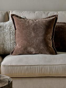 nkuku Renwal Square Cushion Cover, Brown - view 2, Brown