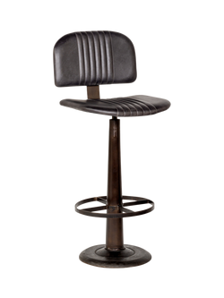 nkuku Narwana Bar Chair, Black, Aged Black