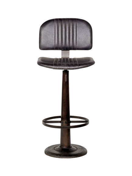 nkuku Narwana Bar Chair, Black - view 2, Aged Black