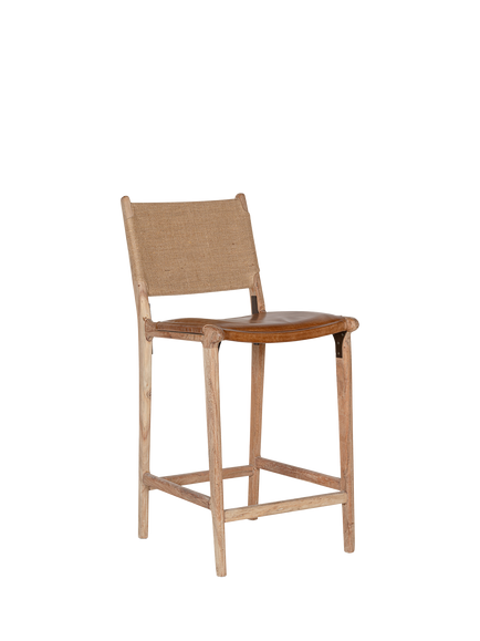 nkuku Nayan Counter Chair, Tan, Tan