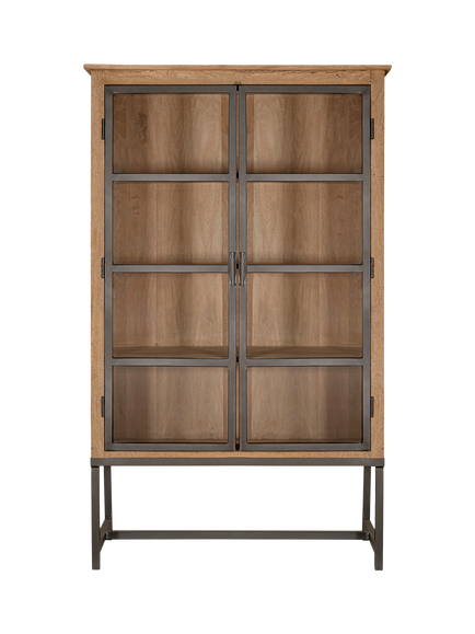 nkuku Nirvi Display Cabinet, Natural/Black, Black
