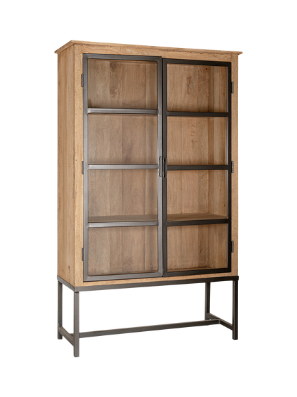nkuku Nirvi Display Cabinet, Natural/Black - view 2, Black