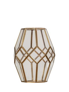 nkuku Nazat Geometric Iron Lamp Shade, Antique Bras