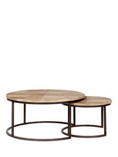 nkuku Aasha Coffee Tables, Nest of 2, Natural