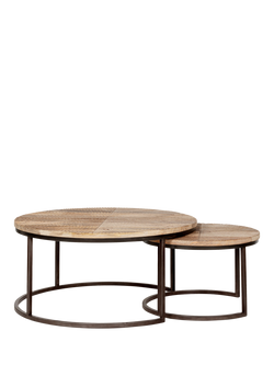 nkuku Aasha Coffee Tables, Nest of 2, Natural, Natural