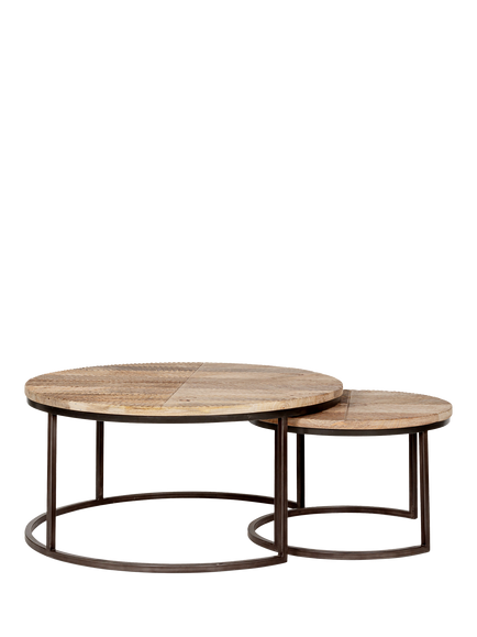 nkuku Aasha Coffee Tables, Nest of 2, Natural, Natural