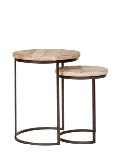 nkuku Aasha Side Tables, Nest of 2, Natural, Natural