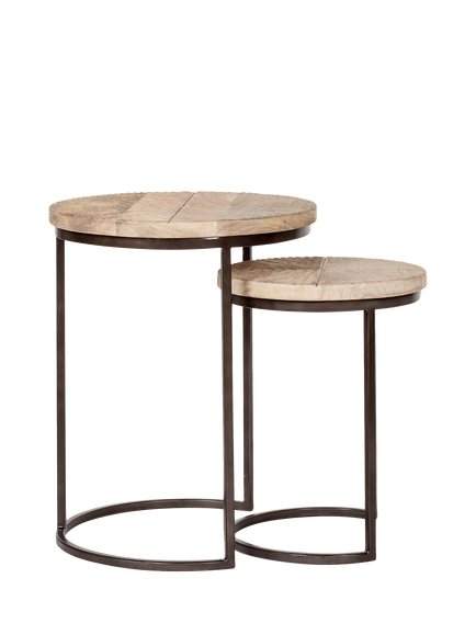 nkuku Aasha Side Tables, Nest of 2, Natural, Natural
