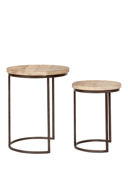 nkuku Aasha Side Tables, Nest of 2, Natural - view 2, Natural