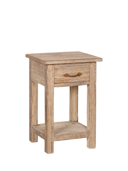 nkuku Ibo Reclaimed Wood Bedside Table, Natural, Natural
