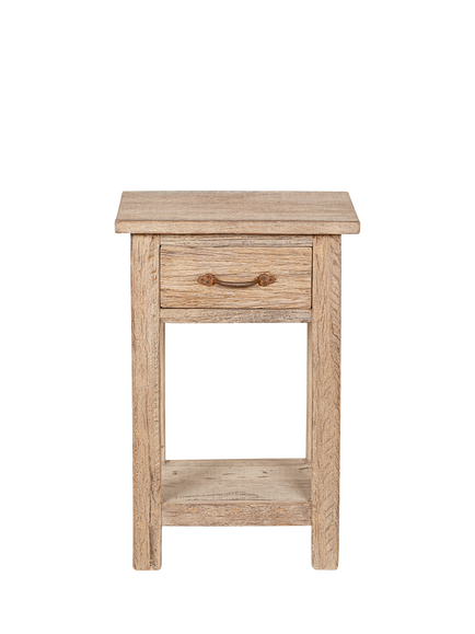 nkuku Ibo Reclaimed Wood Bedside Table, Natural - view 2, Natural