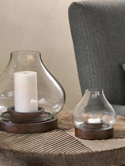 nkuku Narya Lantern Candle Holder, Dark Stain, Small - view 2, Dark Stain